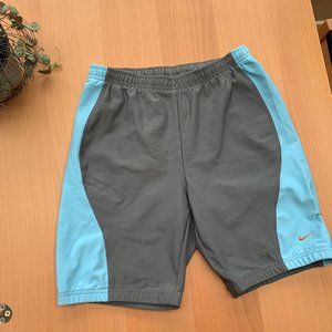 nike blue and gray bike shorts